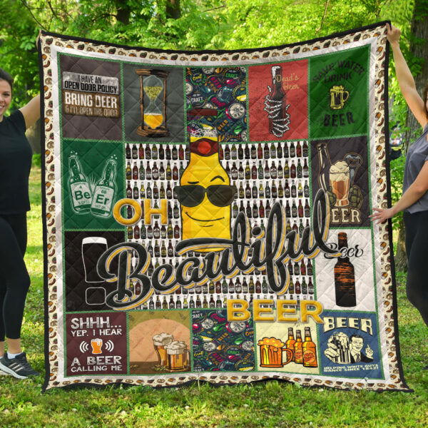 Drinking Beer Premium Quilt Blanket Hobby Home Decor Custom For Fans