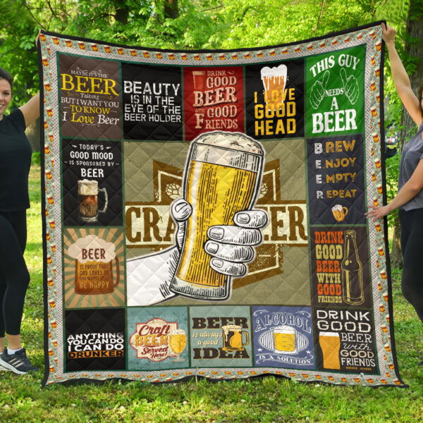 Drinking Craft Beer Premium Quilt Blanket Hobby Home Decor Custom For Fans