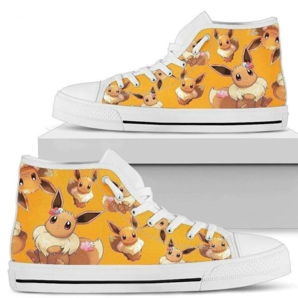 Eevee Shoes High Top Gift For Poke Fan