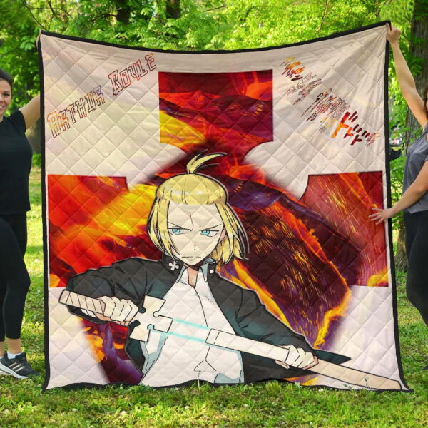 Fire Force Anime Premium Quilt Arthur Boyle Lighting Sword Fire Quilt Blanket