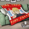 Fire Force Anime Premium Quilt Arthur Boyle Long Hair Fire Minimal Artwork Quilt Blanket 17