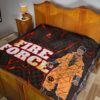 Fire Force Anime Premium Quilt Ogun Montgomery Wearing Orange Uniform Larsen Background Quilt Blanket 19