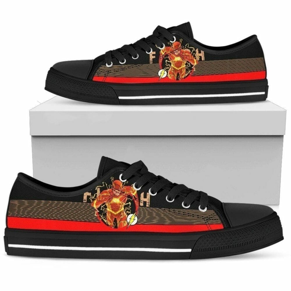 Flash Sneakers Low Top For Super Heroes Fan Gift