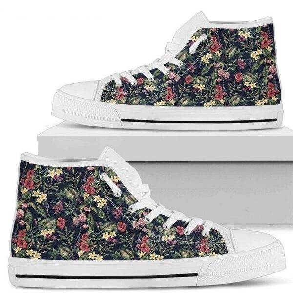 Flowers Women Sneakers High Top Shoes Gift Idea