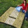 Focus Text In Column Eye Patterns Yellow Premium Quilt Blanket 9