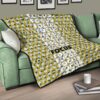 Focus Text In Column Eye Patterns Yellow Premium Quilt Blanket 17