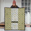 Focus Text In Column Eye Patterns Yellow Premium Quilt Blanket 3