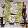 Focus Text In Column Eye Patterns Yellow Premium Quilt Blanket 1