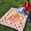 Girl Power GRL PWR Cute Strawberry Patterns Premium Quilt Blanket 9