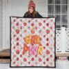 Girl Power GRL PWR Cute Strawberry Patterns Premium Quilt Blanket 3