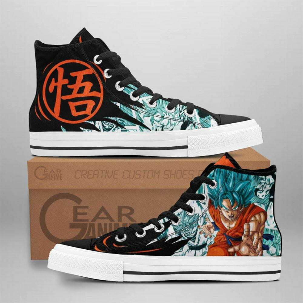 Goku Blue High Top Shoes Custom Manga Anime Dragon Ball Sneakers