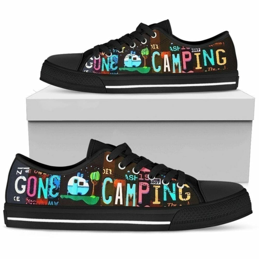 Gone Camping Funny Men Sneakers Style Camping Lover