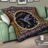 Graphic Art Humming Bird Quilt Blanket Gift Idea 13