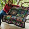 Graphic Art Tree of Life Quilt Blanket Gift For Earth Lover 7