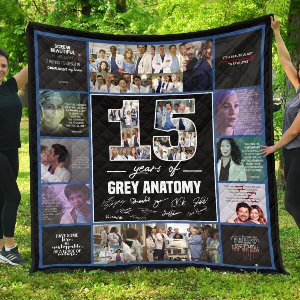 Grey’s Anatomy 15 Years Anniversary Quilt Blanket Gift Idea