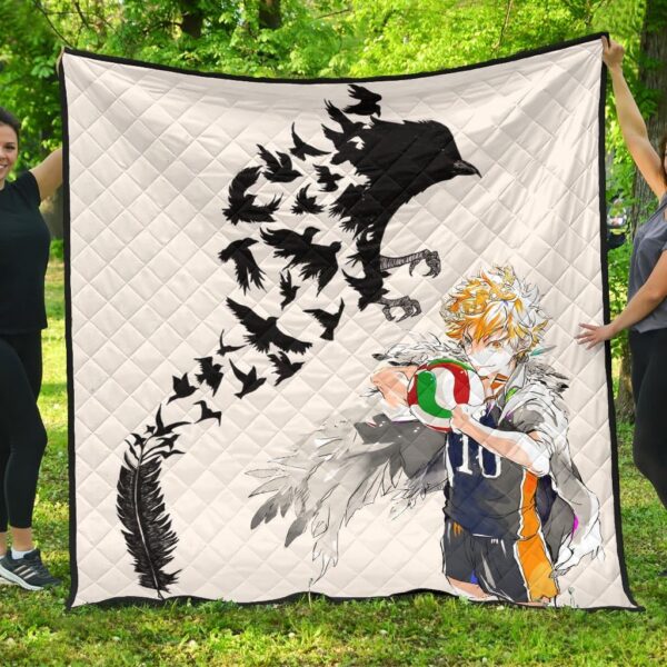 Haikyuu Anime Premium Quilt – Hinata Shoyo Crow Creating Cloak Artwork Quilt Blanket