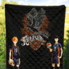 Haikyuu Anime Premium Quilt - Kageyama And Hinata Volleyball Club Raven Shadow Quilt Blanket 5