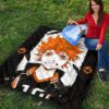 Haikyuu Anime Premium Quilt - Shouyou Hinata 10 High School Raven Black Orange Quilt Blanket 9