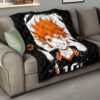 Haikyuu Anime Premium Quilt - Shouyou Hinata 10 High School Raven Black Orange Quilt Blanket 15