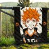 Haikyuu Anime Premium Quilt - Shouyou Hinata 10 High School Raven Black Orange Quilt Blanket 13