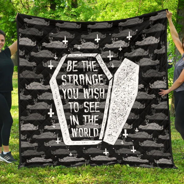 Halloween Premium Quilt | Be The Strange You Wish In The World Dracula Coffin Quilt Blanket