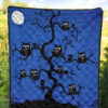 Halloween Premium Quilt | Black Owl On Tree Branch At Night Quilt Blanket 5