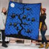 Halloween Premium Quilt | Black Owl On Tree Branch At Night Quilt Blanket 1