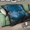 Halloween Premium Quilt | Blue Halloween Night Sky With Spider Web Quilt Blanket 17