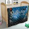 Halloween Premium Quilt | Blue Halloween Night Sky With Spider Web Quilt Blanket 21