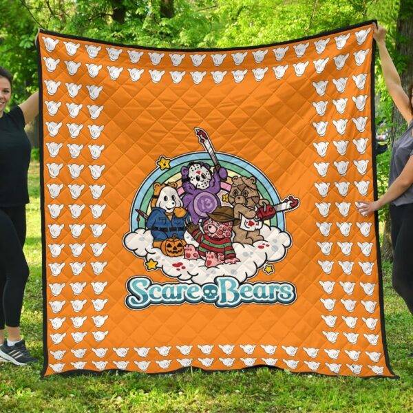 Halloween Premium Quilt | Cartoon Scare Bears Cosplay Horror Villains Quilt Blanket