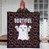 Halloween Premium Quilt | Cute Bootiful Ghost Make A Wish Witch Hat Quilt Blanket 3