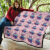 Halloween Premium Quilt | Good Vibes Witch Bowl Patterns Colorful Pink Quilt Blanket 11