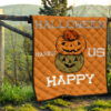 Halloween Premium Quilt | Halloween Make Us Happy Smile Pumpkin Block Orange Quilt Blanket 13