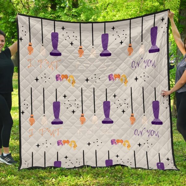 Halloween Premium Quilt | Hocus Pocus The Sanderson Sisters Symbols Quilt Blanket