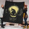 Halloween Premium Quilt | Jack Skellington On Hill Oogie Boogie Hat Silhouette Quilt Blanket 1