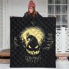 Halloween Premium Quilt | Jack Skellington On Hill Oogie Boogie Hat Silhouette Quilt Blanket 3