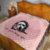 Halloween Premium Quilt | No You Hang Up Funny Ghostface Calling Pink Hearts Quilt Blanket 19