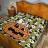 Halloween Premium Quilt | Snoopy Sleeping On Pumpkin Mickey Face Patterns Quilt Blanket 19