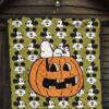 Halloween Premium Quilt | Snoopy Sleeping On Pumpkin Mickey Face Patterns Quilt Blanket 7