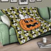 Halloween Premium Quilt | Snoopy Sleeping On Pumpkin Mickey Face Patterns Quilt Blanket 17