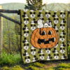 Halloween Premium Quilt | Snoopy Sleeping On Pumpkin Mickey Face Patterns Quilt Blanket 13