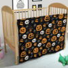 Halloween Premium Quilt | Symbols Pumpkin Emotions Skull Witch Hat Quilt Blanket 21