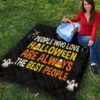 Halloween Premium Quilt | The Best People Love Halloween Dabbing Skeleton Quilt Blanket 9