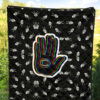 Hand Eye Hamsa Hand Skeleton Hand Patterns Premium Quilt Blanket 5