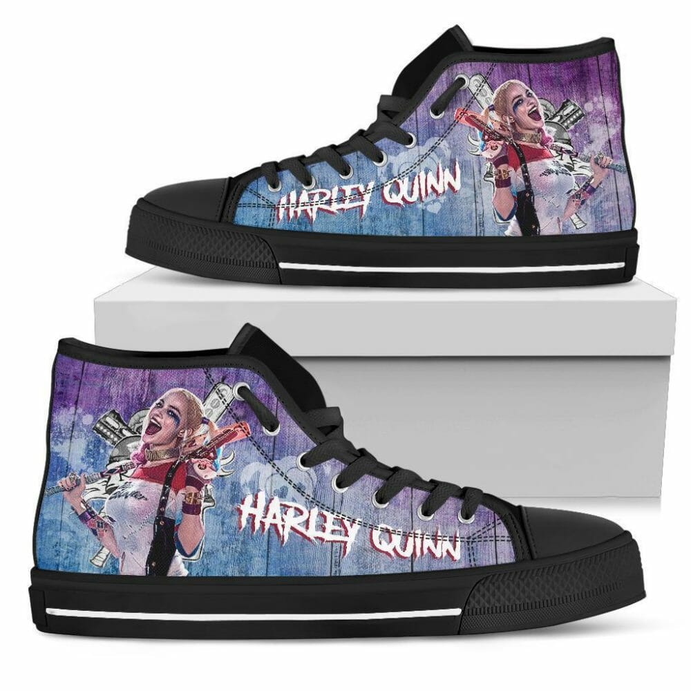 Harley Quinn Sneakers High Top Shoes Amazing Fan Gift Idea