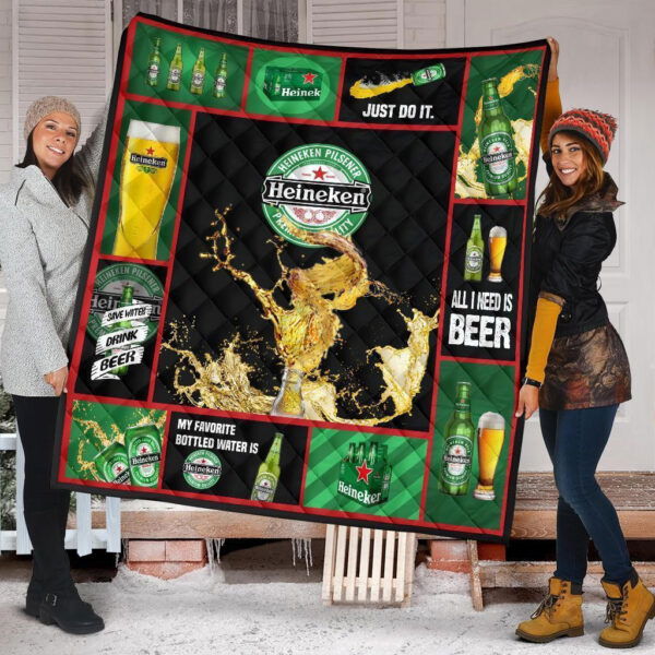 Heineken Quilt Blanket All I Need Is Beer Gift