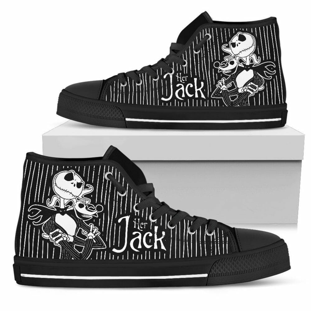 Her Jack Shoes His Sally Sneakers High Top Gift For Couple