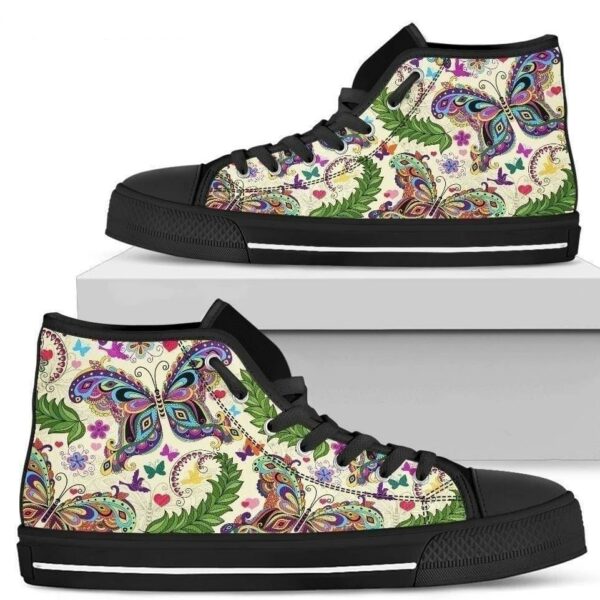 Hippie Butterfly Women High Top Shoes