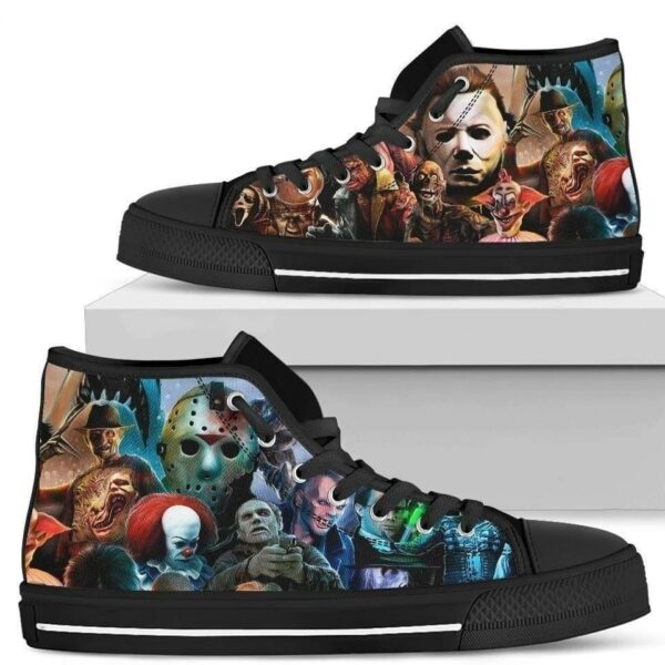 Horror Characters Sneakers Custom High Top Shoes For Horror Fans