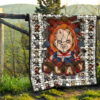 Horror Movie Chucky Wanna Play Horror Characters Game Mode Patterns Premium Quilt Blanket 13